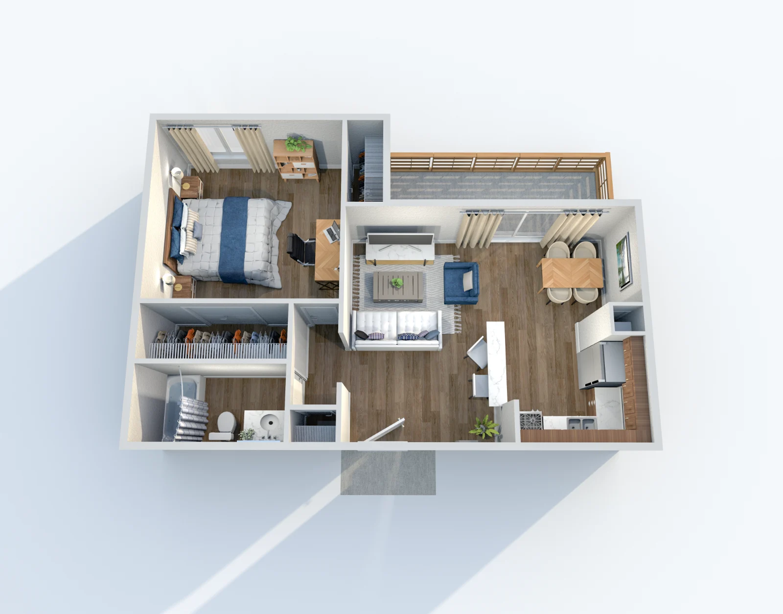 South and Madison — floor plan, Plan A1 · 1 bed · 1 bath · 710 sq ft