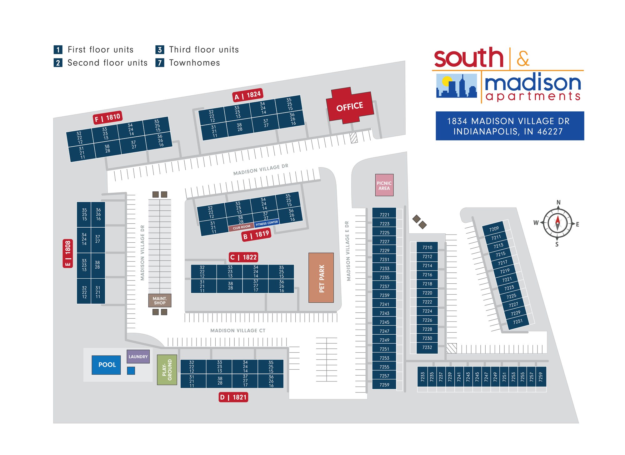 Community site map — South and Madison